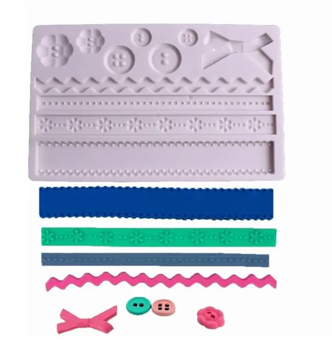 Bow Ribbon button Border theme Silicone Mould