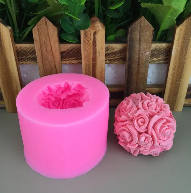 3D Rose Flower ball silicone mould