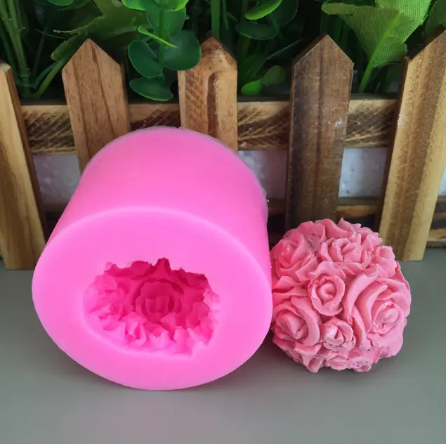3D Rose Flower ball silicone mould