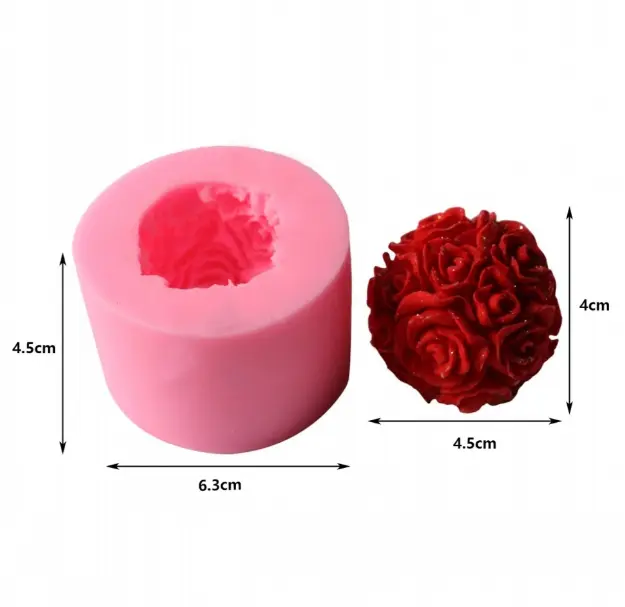 3D Rose Flower ball silicone mould