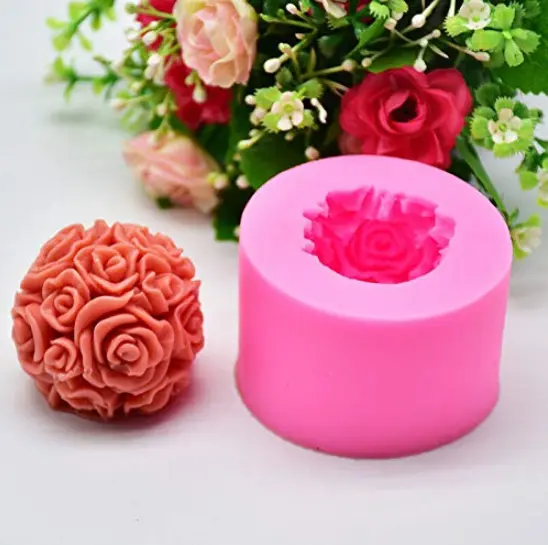 3D Rose Flower ball silicone mould