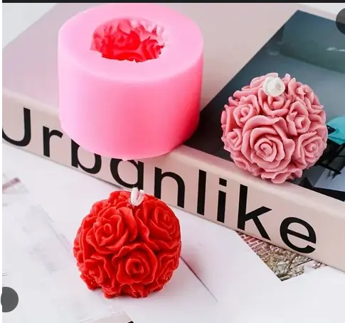 3D Rose Flower ball silicone mould