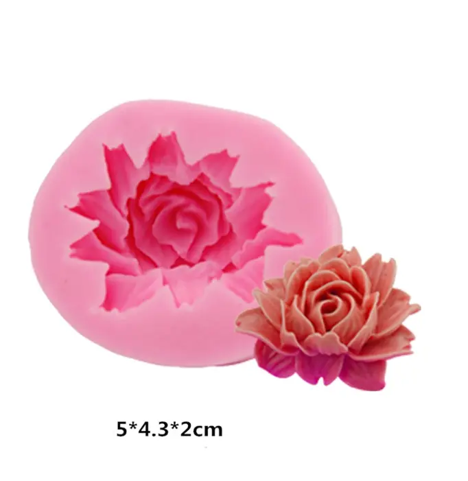 3D Peony flower silicone mould Style 2