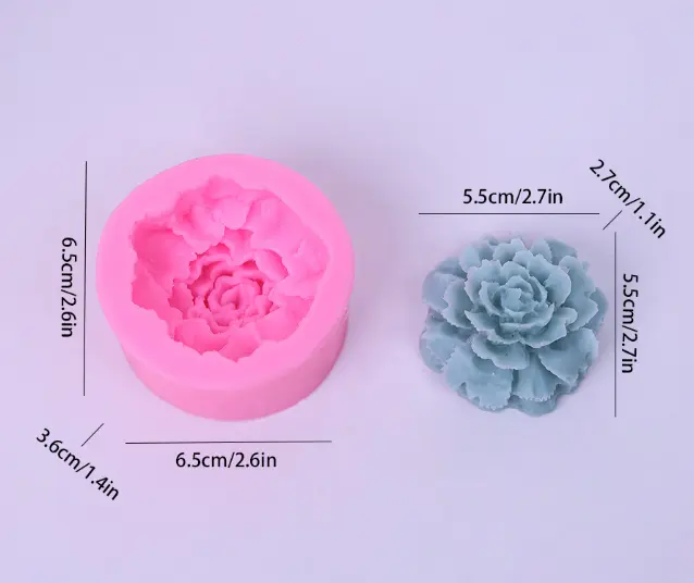 3D Peony Flower silicone mould style 3