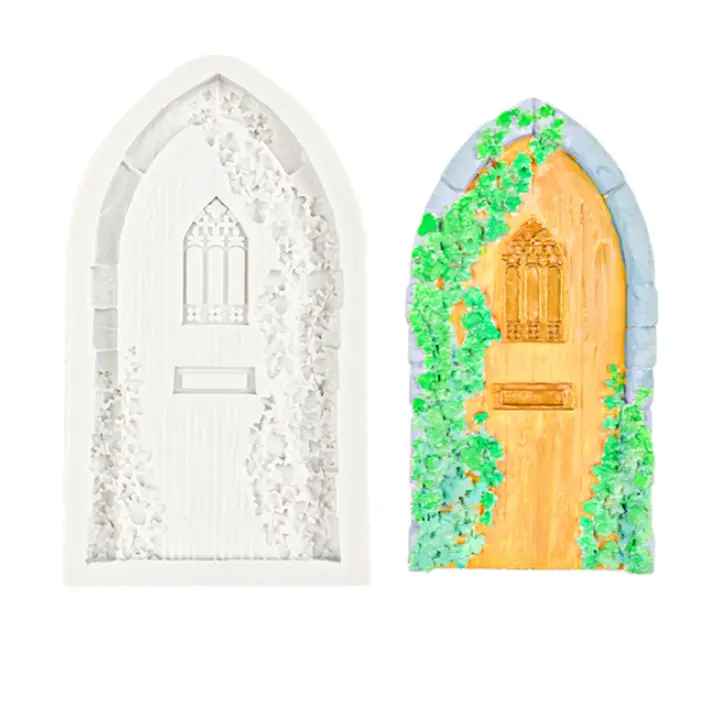 Large Arched detailed Floral Door theme silicone mould