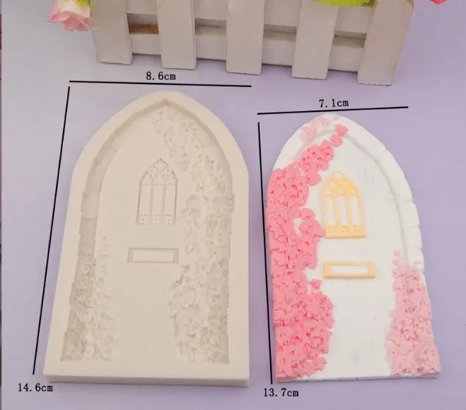 Large Arched detailed Floral Door theme silicone mould