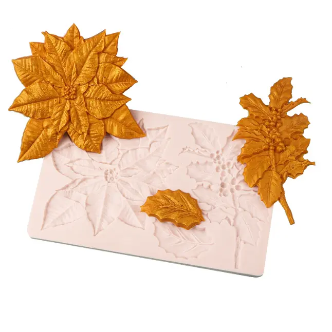 Large Poinsettia flower Leaf silicone mould