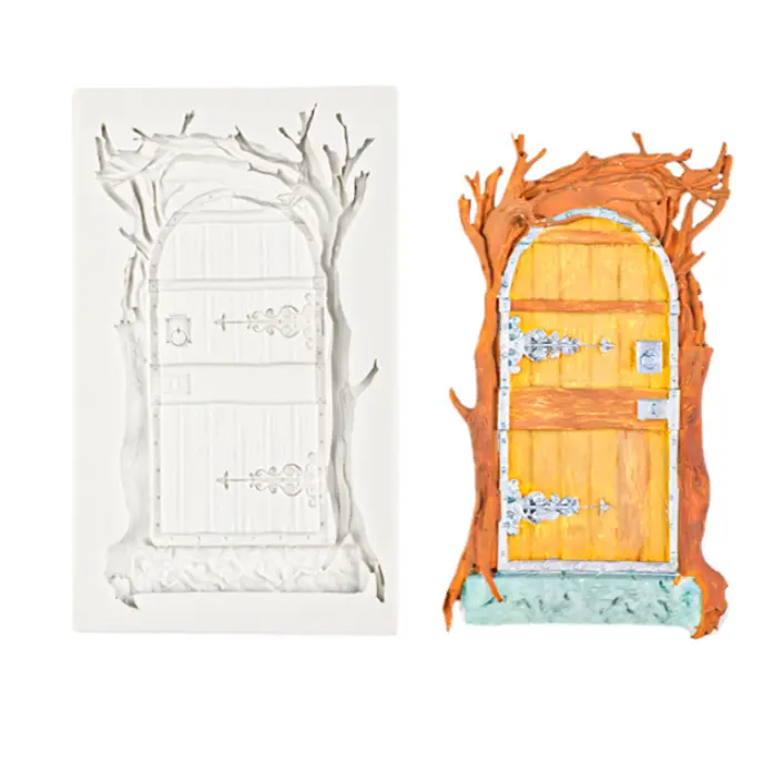 Large Wooden detailed Floral Door theme silicone mould