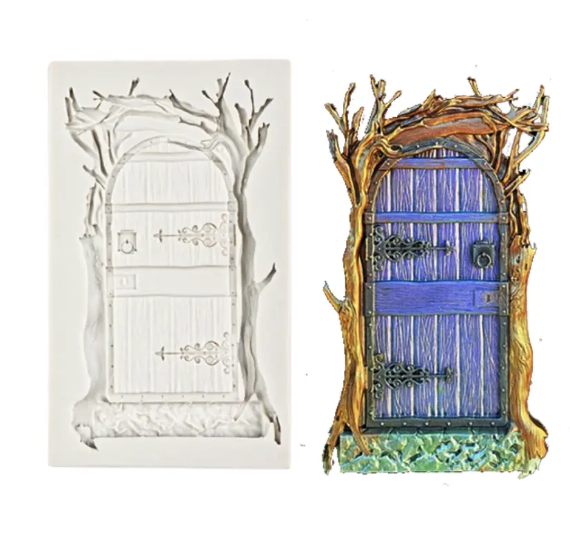 Large Wooden detailed Floral Door theme silicone mould