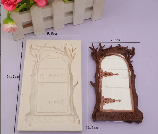 Large Wooden detailed Floral Door theme silicone mould