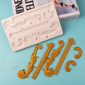 Greek pillar baroque scroll silicone Mould