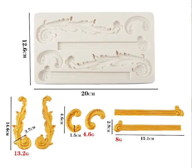 Greek pillar baroque scroll silicone Mould