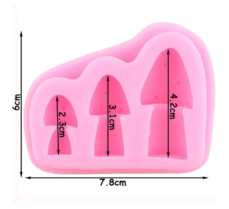 3 Cavity Mushroom shape Silicone Mould
