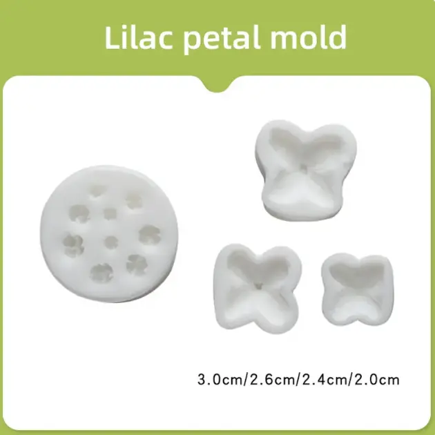 7 Pcs Lilac Flower Silicone Molds + Plastic Mould set