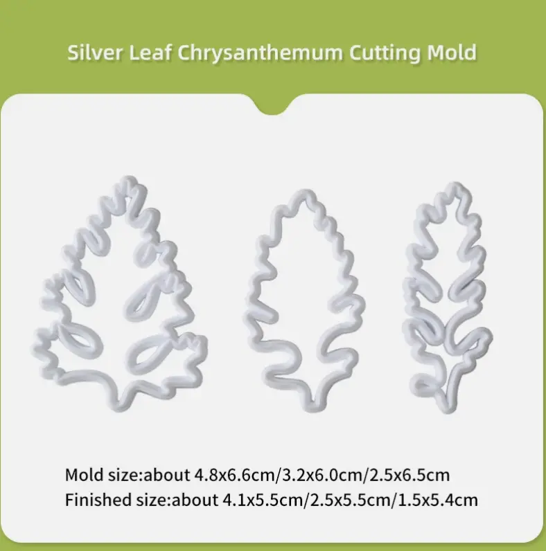 9 pcs Senecio Cineraria Dusty Miller foliage Leaf cutter and Mould set