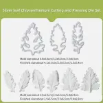 9 pcs Senecio Cineraria Dusty Miller foliage Leaf cutter and Mould set