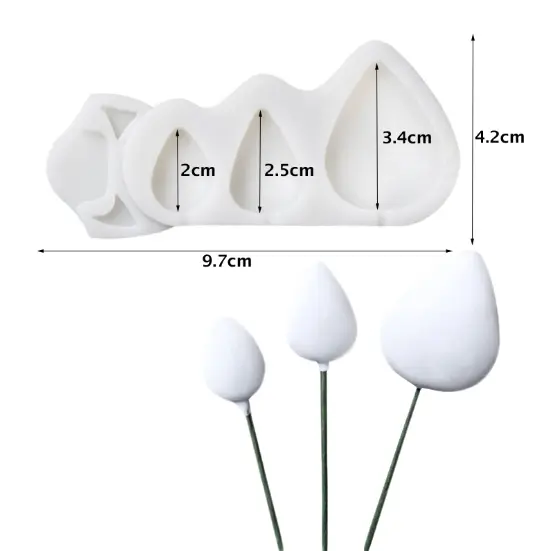 Rose Cones and Thorns Silicone Mould