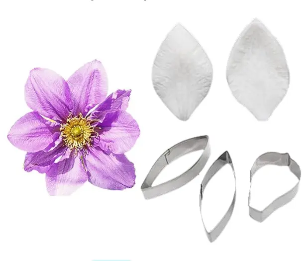 Clematis Cutter & Veiners Set ( 3 pcs cutter and 2 pcs petal veiner )