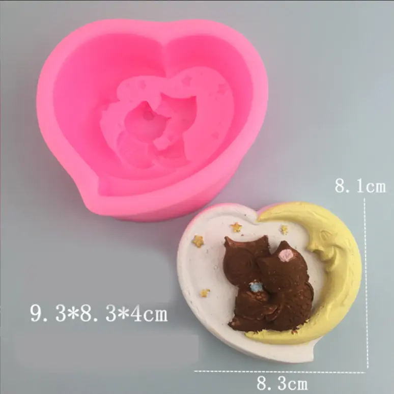 3D Owl Lover silicone mould
