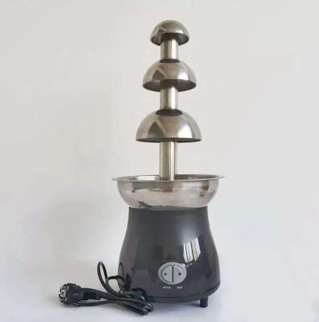 Fountain for Party Stainless Steel Melting Heating Machine Pot for Cheese,Chocolate Fondue 1 Lts 3 Tier Melt Dipping Machine Warmer