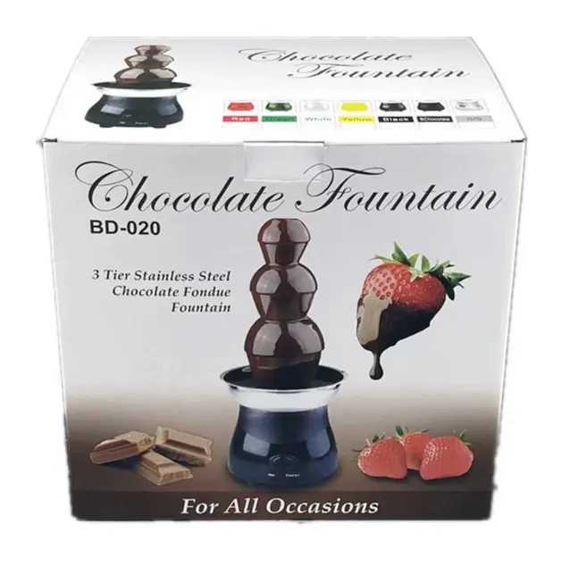Fountain for Party Stainless Steel Melting Heating Machine Pot for Cheese,Chocolate Fondue 1 Lts 3 Tier Melt Dipping Machine Warmer