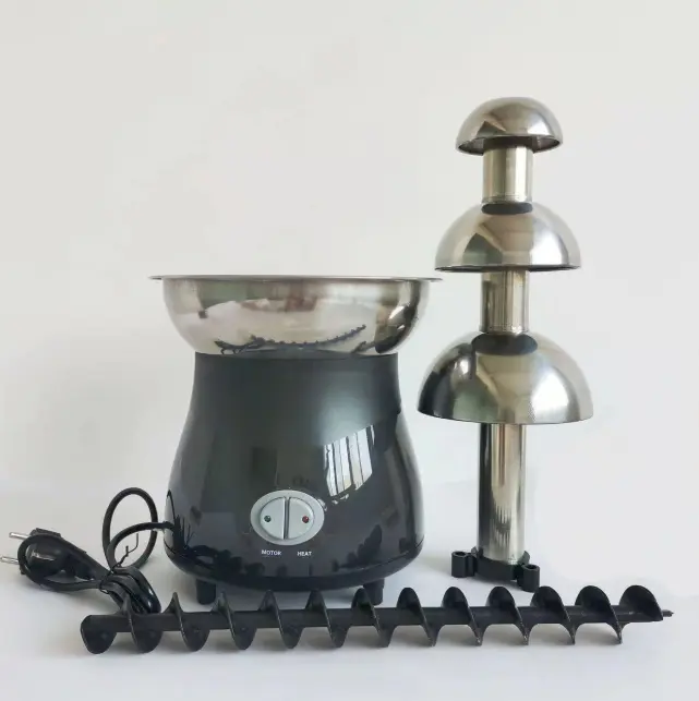 Fountain for Party Stainless Steel Melting Heating Machine Pot for Cheese,Chocolate Fondue 1 Lts 3 Tier Melt Dipping Machine Warmer