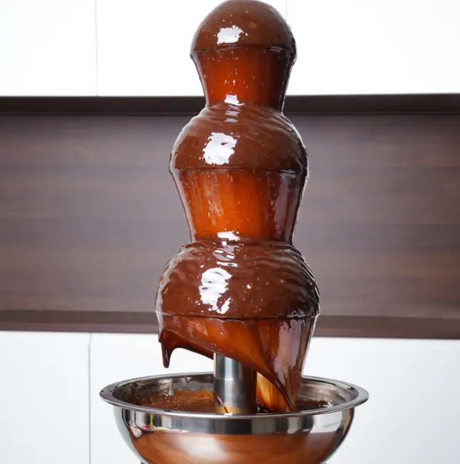 Fountain for Party Stainless Steel Melting Heating Machine Pot for Cheese,Chocolate Fondue 1 Lts 3 Tier Melt Dipping Machine Warmer