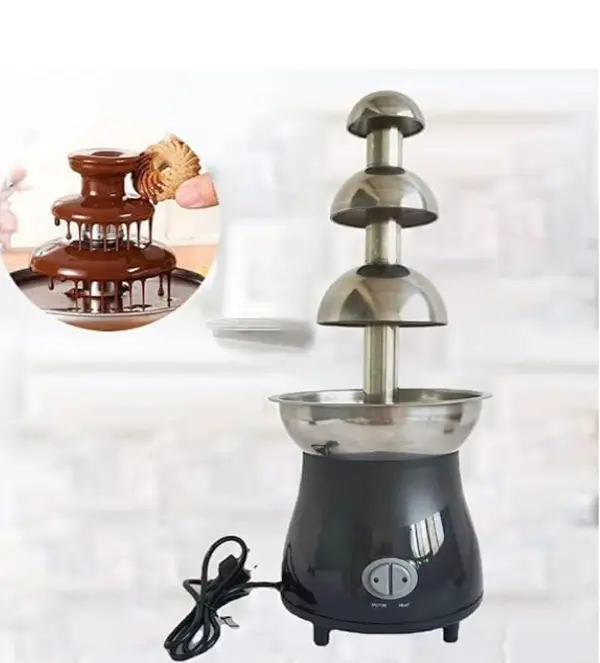 Fountain for Party Stainless Steel Melting Heating Machine Pot for Cheese,Chocolate Fondue 1 Lts 3 Tier Melt Dipping Machine Warmer
