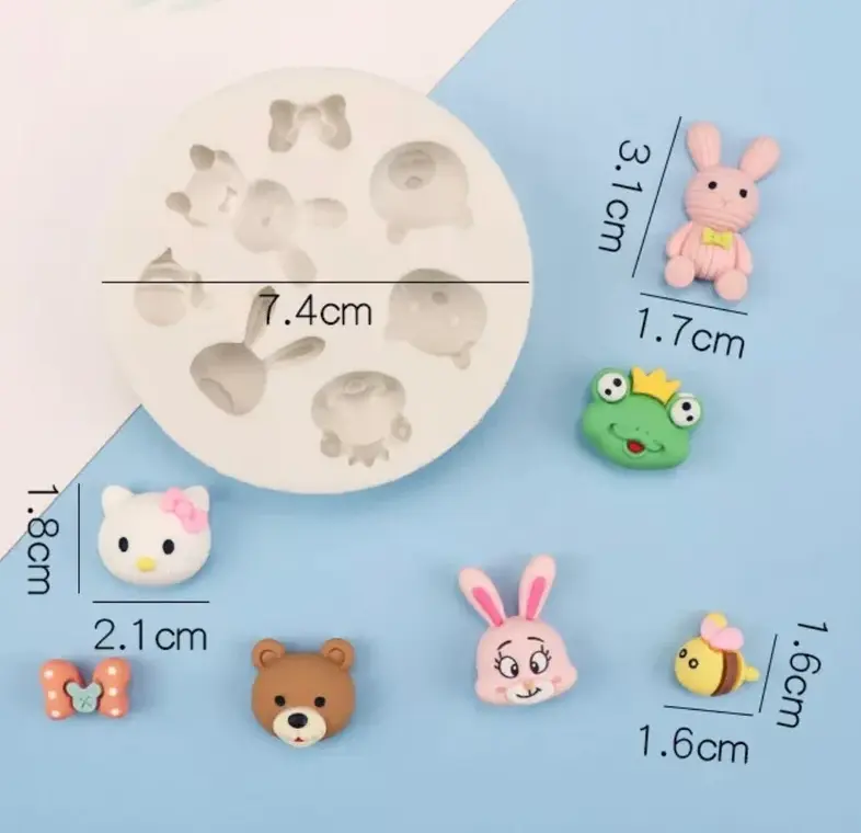 Animal faces silicone mould