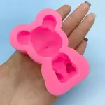 3D Teddy Bear Holding heart silicone mould Style 2