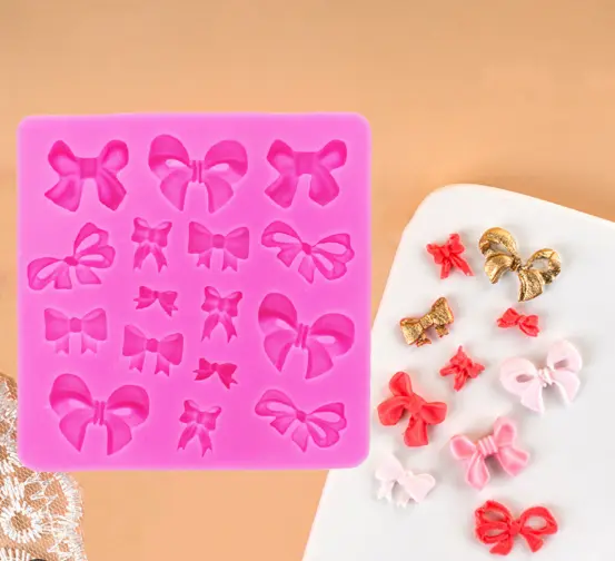 Detailed Mini Bow silicone mould Style 6