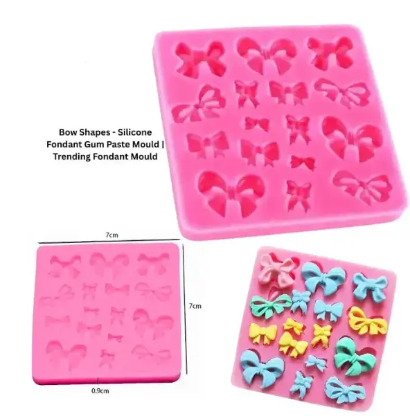 Detailed Mini Bow silicone mould Style 6