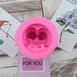 3D sweet Heart Couple Teddy Bear Holding heart silicone mould