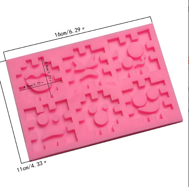 Smiley face multiple expressions puzzle silicone mould