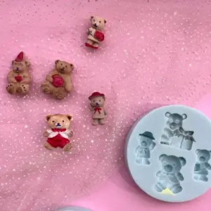 4 Cavity Cute Teddy Bear theme silicone mould