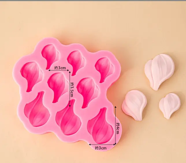 3D Tulip flower and leaf silicone mould set (2 pcs)