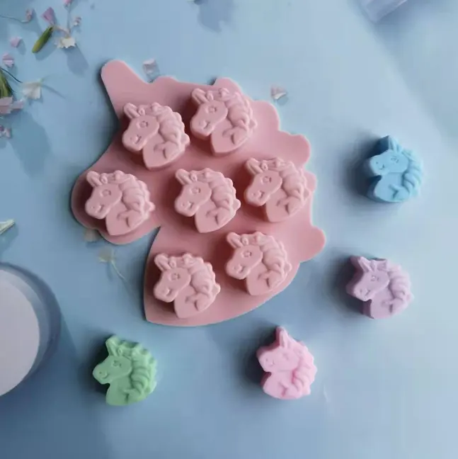 7 Cavity 3D Unicorn face silicone mould