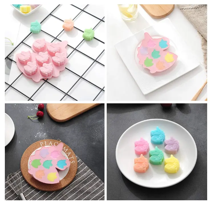 7 Cavity 3D Unicorn face silicone mould
