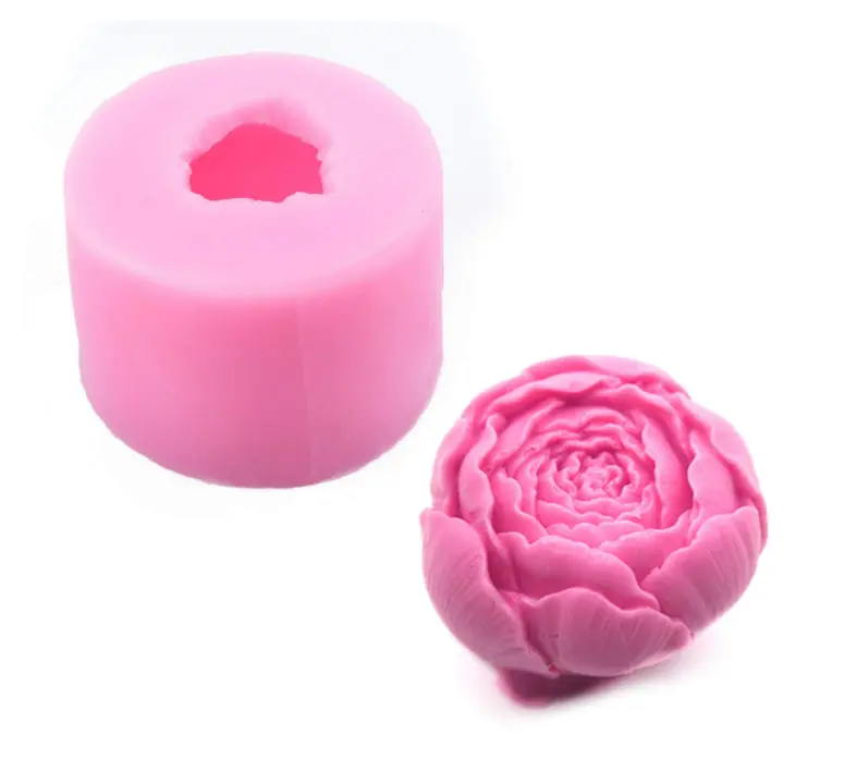 3D Peony Rose Flower silicone mould style 4