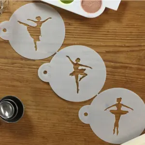3 pcs Ballet Dancing Girl Decoration icing Stencils set