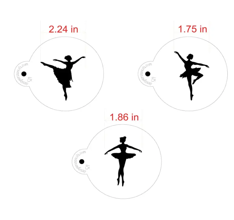 3 pcs Ballet Dancing Girl Decoration icing Stencils set
