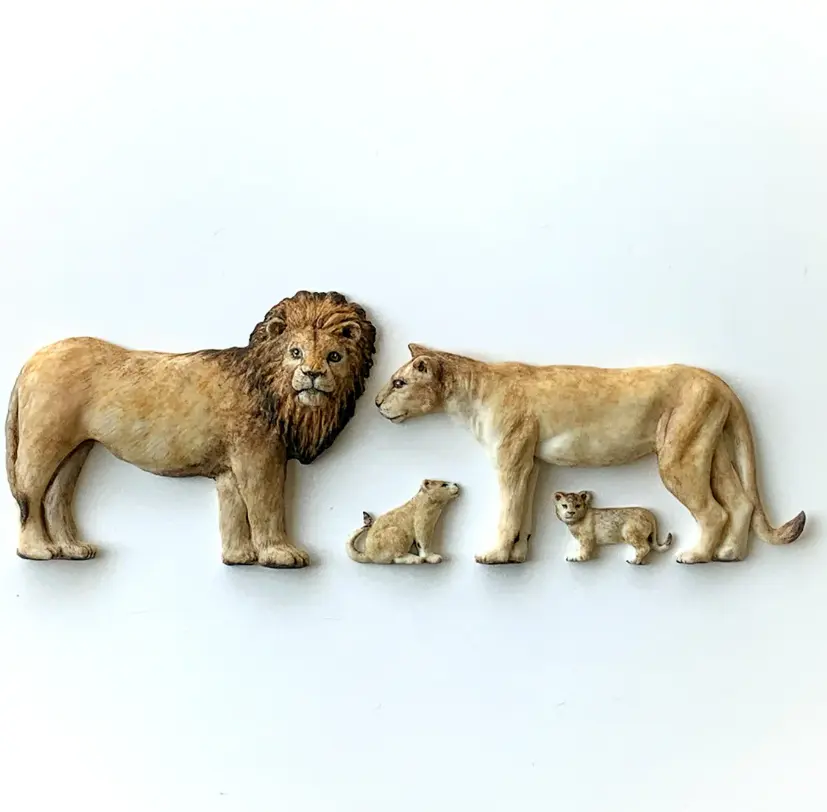 Lion and lioness Jungle animal silicone mould