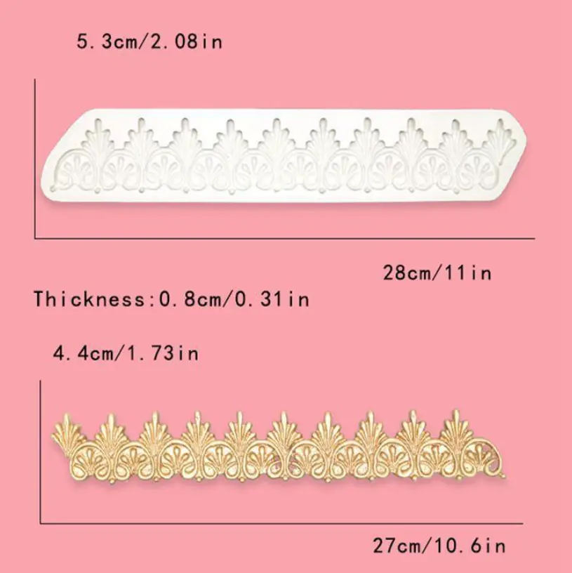 Baroque Vintage Style European boarder Silicone mould
