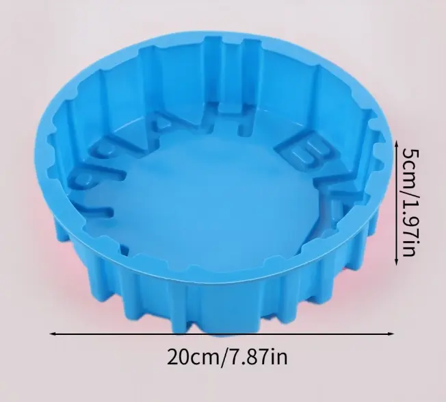 1 Happy Birthday Baking Pan Round Mousse Silicone Mold DIY Cake Baking Tray Tools