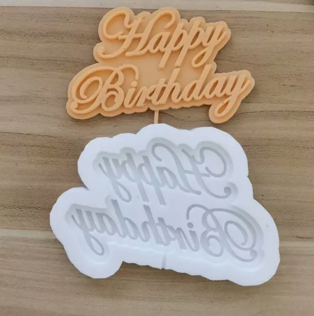 Happy birthday Design DIY Silicone Mould Style 3