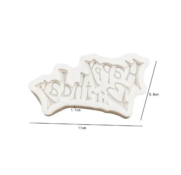 happy Birthday silicone fondant mould Style 4
