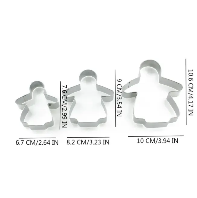 3 pcs Christmas Angel Aluminum Cutter set
