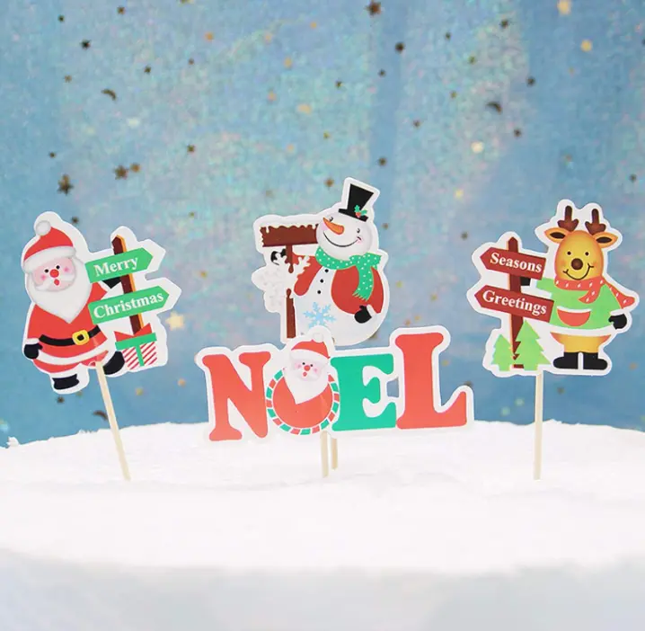 24 pcs Christmas Theme cake cupcake topper set (Style 14)