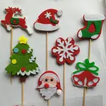 7 pcs Christmas Theme cake cupcake topper set (Style 19)