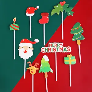 10 pcs Christmas theme cake Cupcake topper set style 18